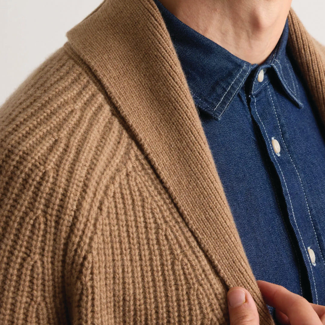 CASHMERE CARDIGAN SWEATER BUTTERSCOTCH