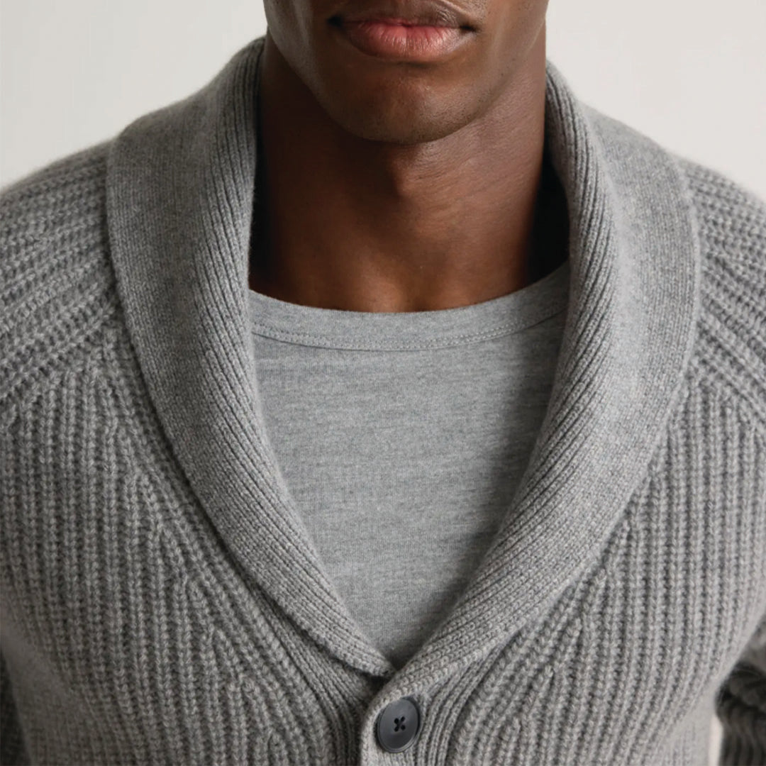 CASHMERE CARDIGAN SWEATER GREY