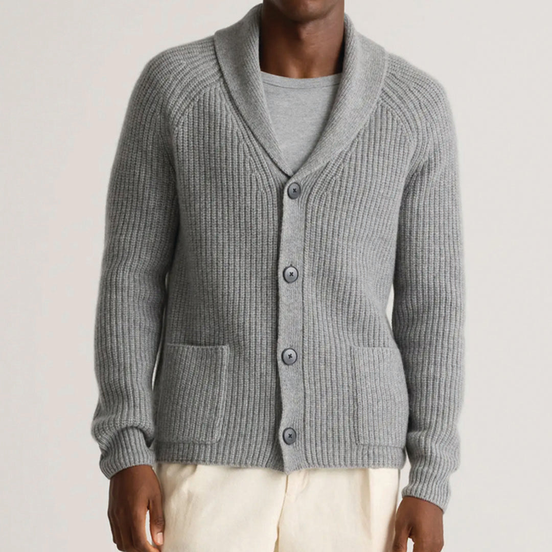 CASHMERE CARDIGAN SWEATER GREY