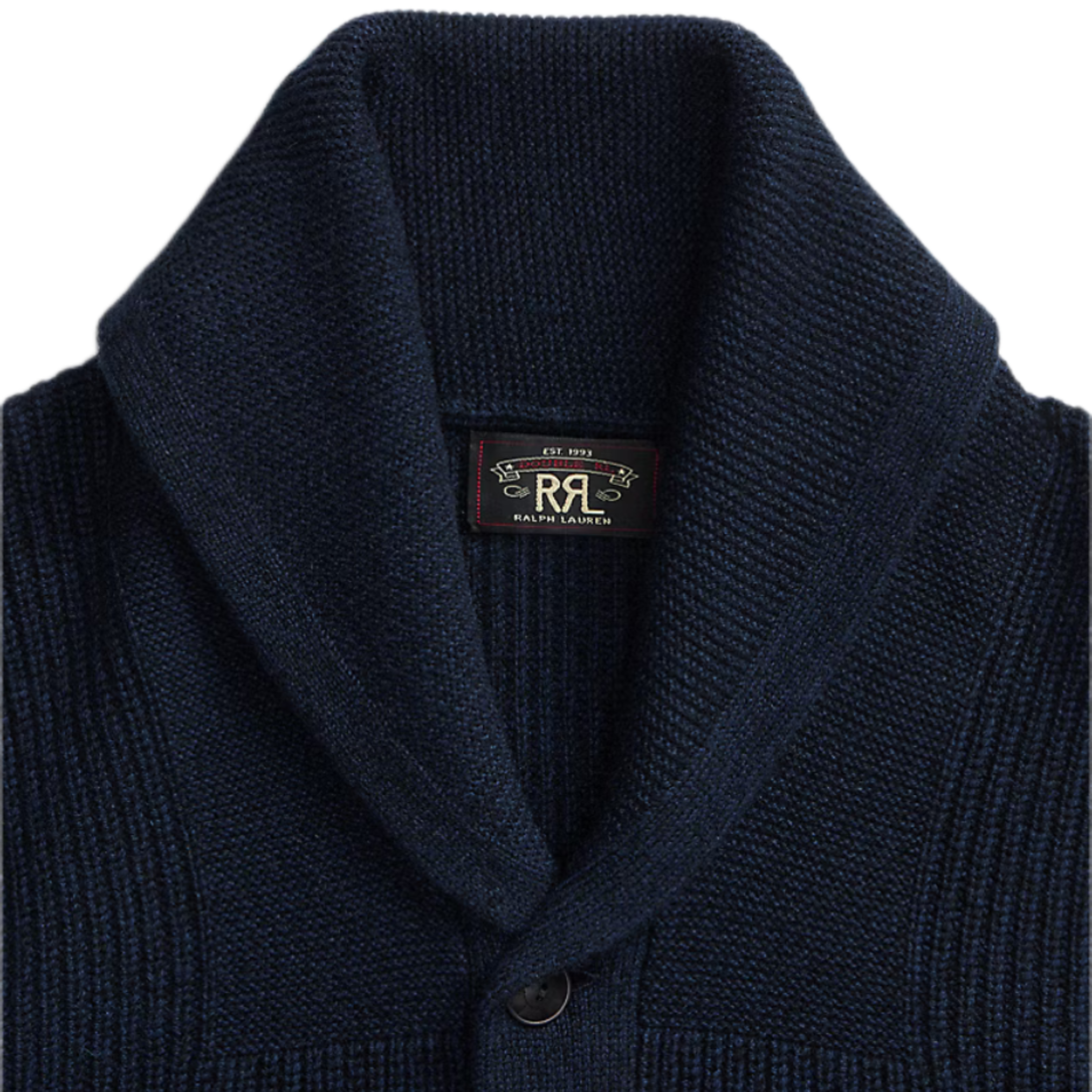 DOUBLE RL CASHMERE CARDIGAN SWEATER NAVY